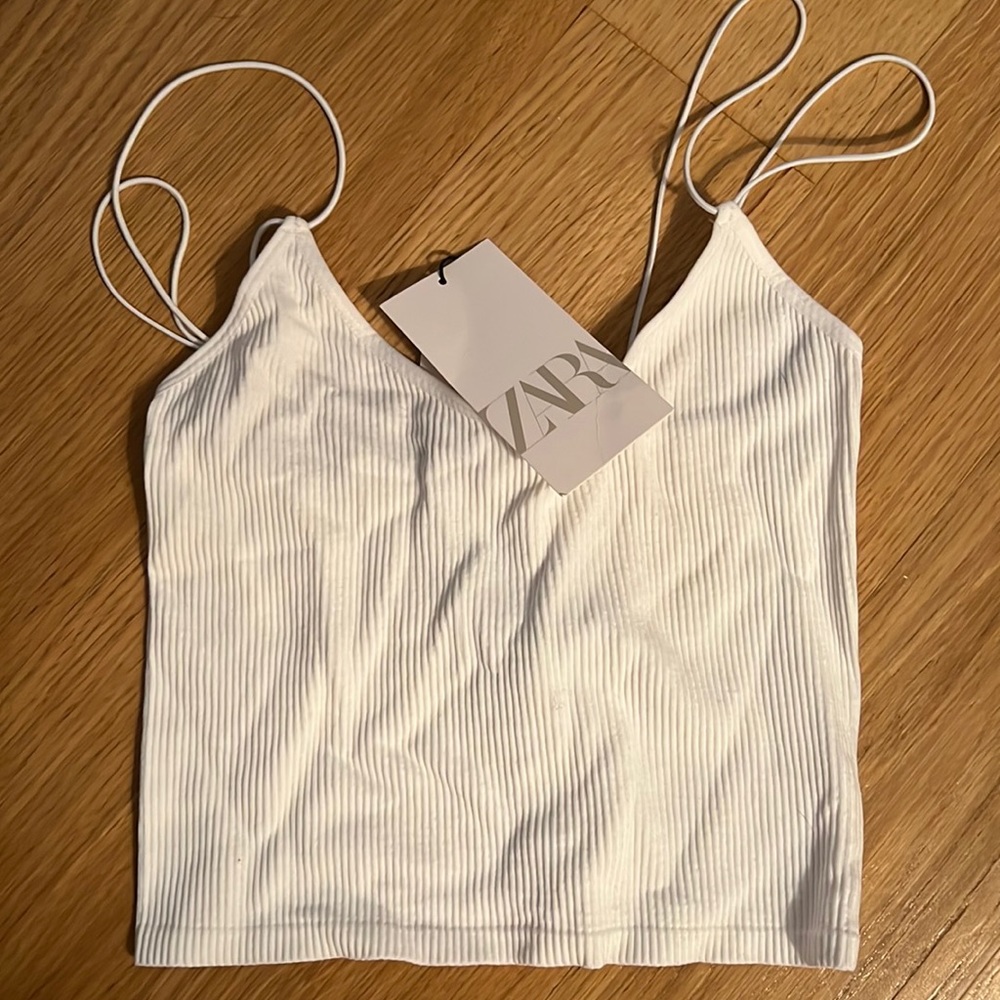 Zara White Crop Tank